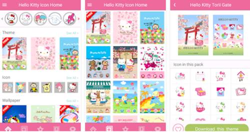 Download Tema Hello Kitty Icon Home Launcher Android Imut