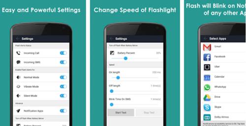 LED Flash Alerts on Call and SMS Apps for Android
